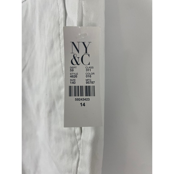 NWT Size 14 NY & Company Women White Classic Shorts Style 4626 Casual Summer - Picture 3 of 4